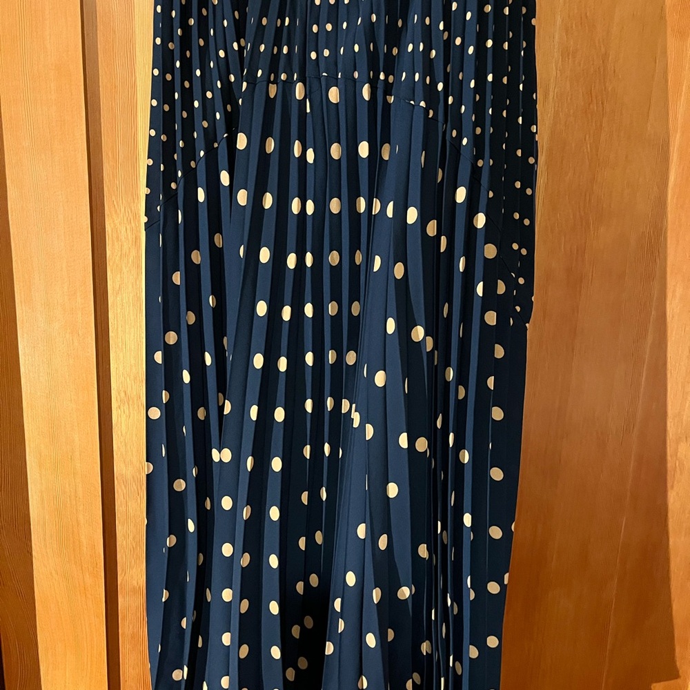 Banana Republic Blue and Gold Midi A-Line Skirt